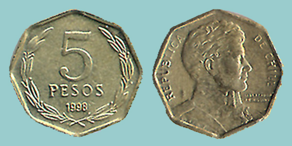 Cile 5 Pesos 1998