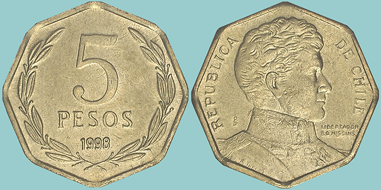 Cile 5 Pesos 1998