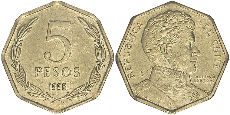 Cile 5 Pesos 1998