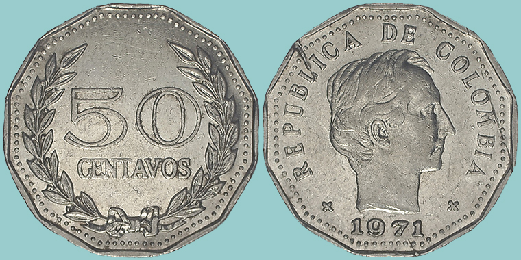 Colombia 50 Centavos 1971