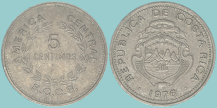 Costa Rica 5 Centimos 1976