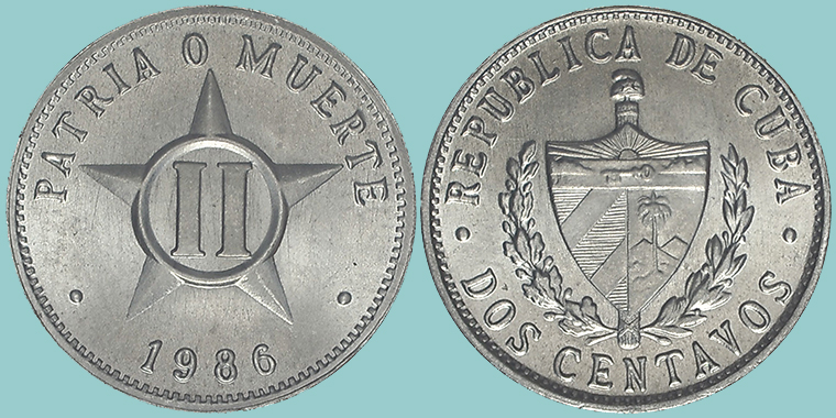 Cuba 2 Centavos 1986
