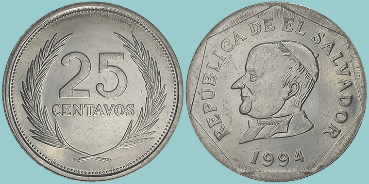 El Salvador 25 Centavos 1994