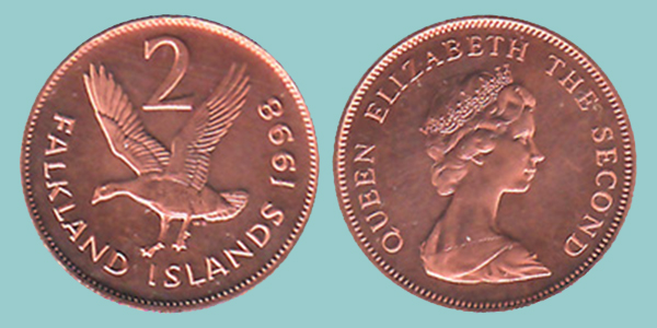Isole Falkland 2 Pence 1998