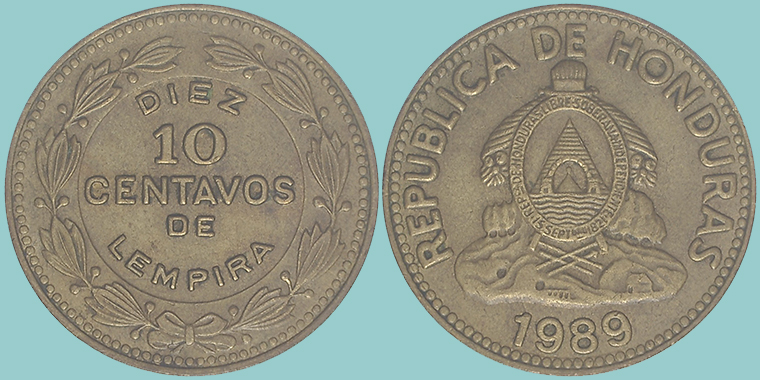 Honduras 10 Centavos 1989