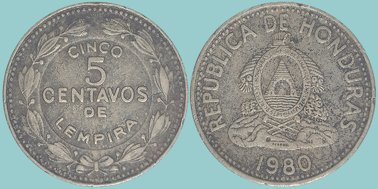 Honduras 5 Centavos 1980