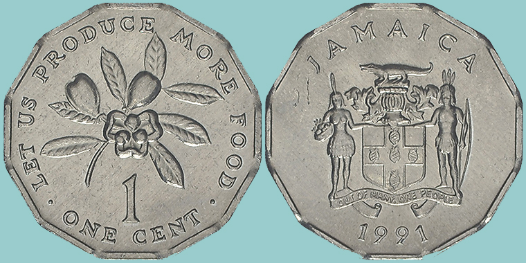 Jamaica 1 Cent 1991
