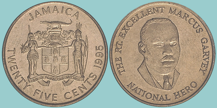 Jamaica 25 Cents 1995