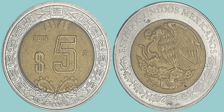 Messico 5 Pesos 2014