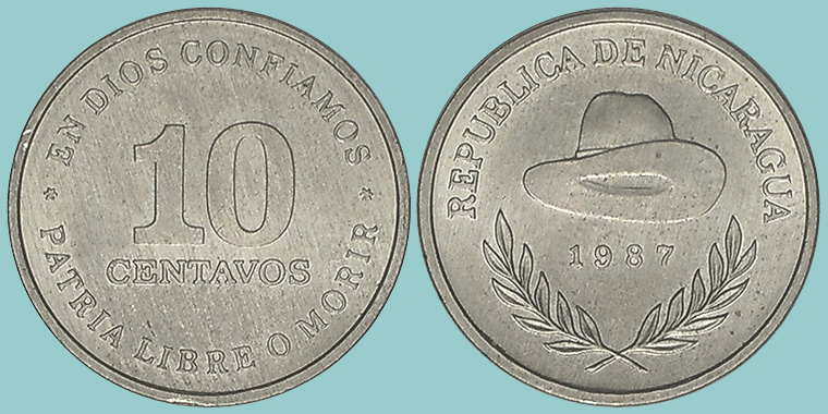 Nicaragua 10 Centavos 1987