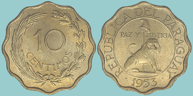 Paraguay 10 Centimos 1953