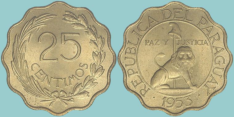 Paraguay 25 Centimos 1953