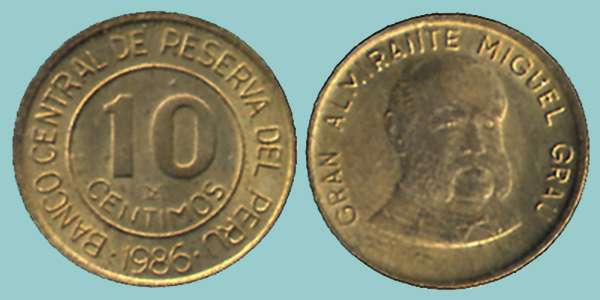 Perù 10 Centimos 1986
