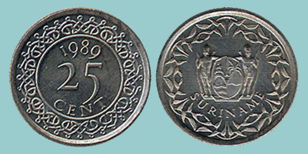 Suriname 25 Cents 1989