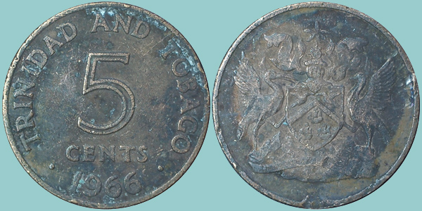 Trinidad & Tobago 5 Cents 1966
