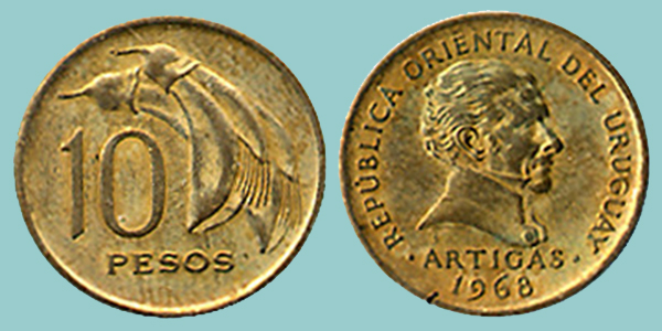 Uruguay 10 Pesos 1968