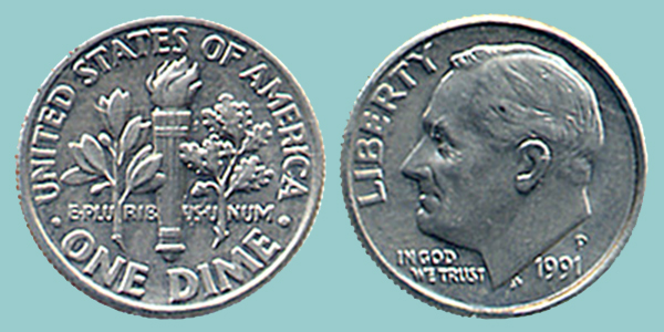 USA 10 Cents 1991
