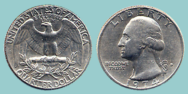 USA 25 Cents 1974
