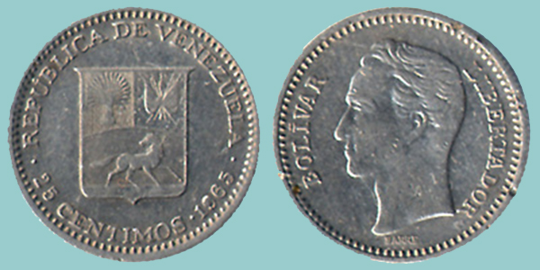 Venezuela 25 Centimos 1965