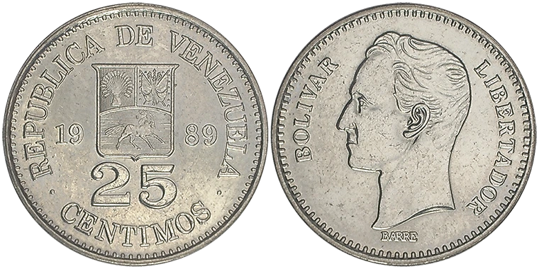 Venezuela 25 Centimos 1989