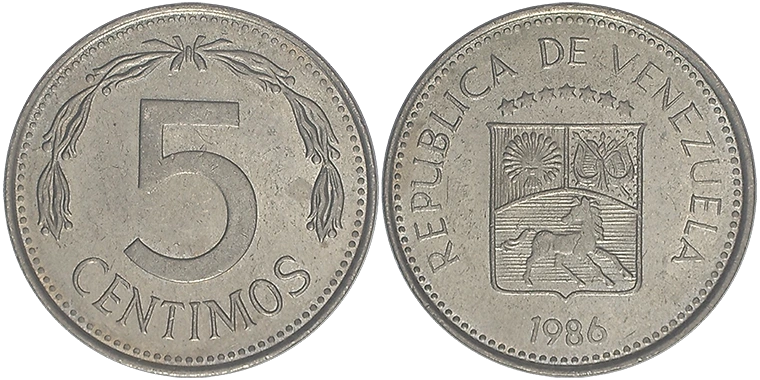 Venezuela 5 Centimos 1986