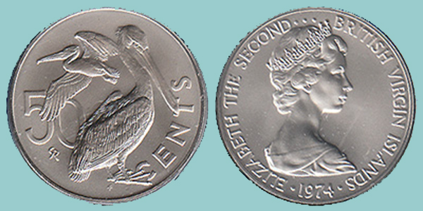 Isole Vergini Britanniche 50 Cents 1974