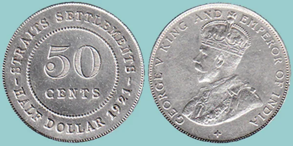 Straits Settlements 50 Cents 1921