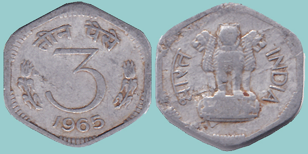 India 3 Paise 1965