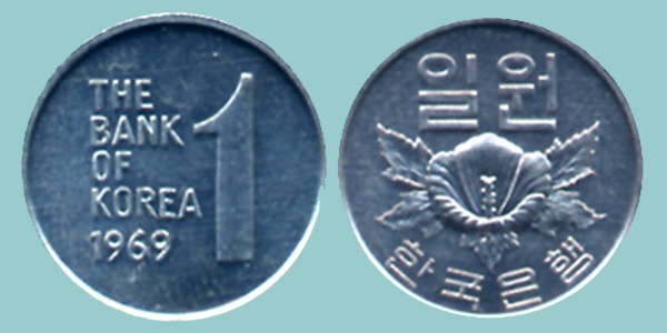 Korea del Sud 1 Won 1969