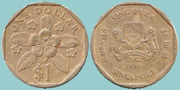 Singapore 1 Dollaro 1990