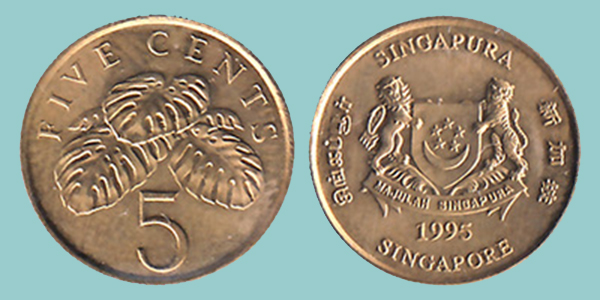 Singapore 5 Cents 1995