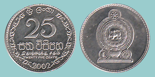 Sri Lanka 25 Cents 2002