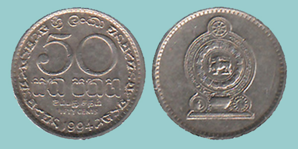 Sri Lanka 50 Cents 1994