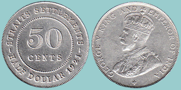 Straits Settlements 50 Cents 1921