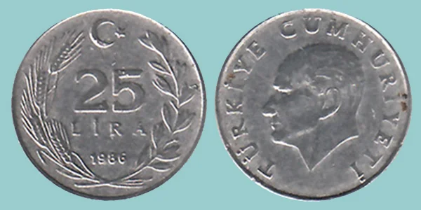 Turchia 25 Lira 1986