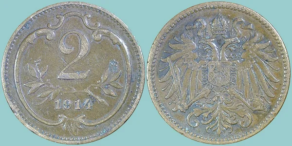 Austria 2 Heller 1914