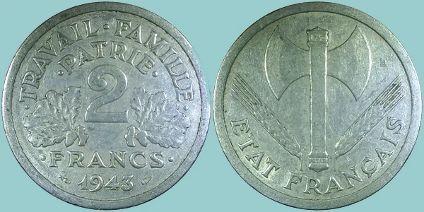 Francia 2 Francs 1943