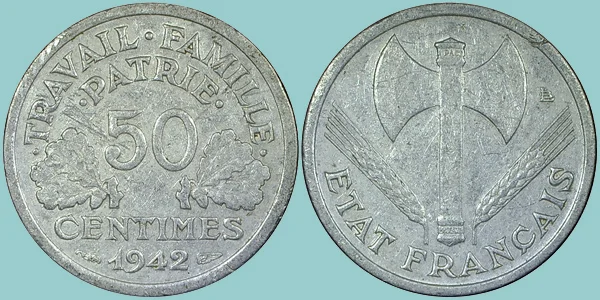 Francia 50 Centimes 1942