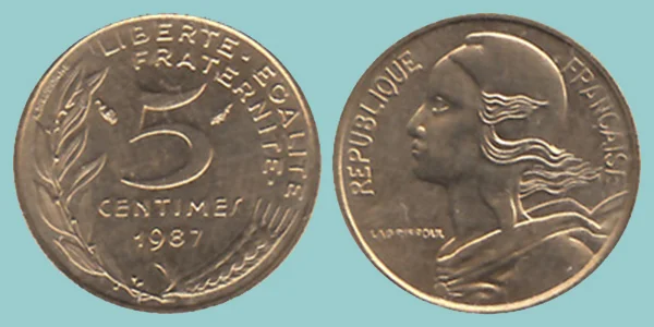 Francia 5 Centimes 1987