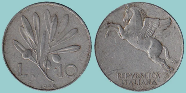 Repubblica Italiana 10 Lire 1949