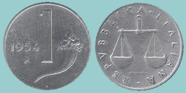 Repubblica Italiana 1 Lira 1954
