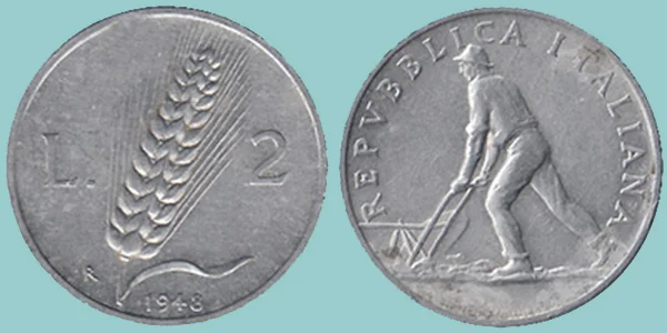 Repubblica Italiana 2 Lire 1948