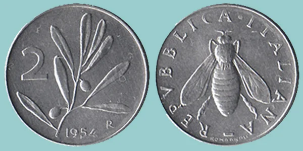 Repubblica Italiana 2 Lire 1954