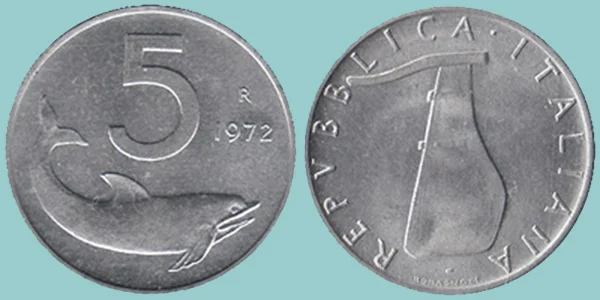 Repubblica Italiana 5 Lire 1972