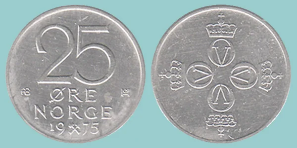 Norvegia 25 Øre 1975