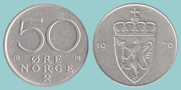 Norvegia 50 Øre 1976