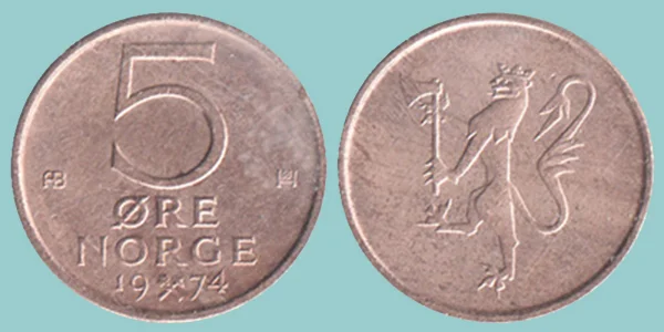 Norvegia 5 Øre 1974