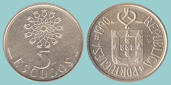Portogallo 5 Escudos 1990