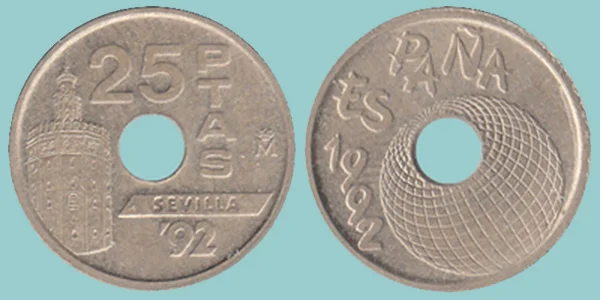 Spagna 25 Pesetas 1992