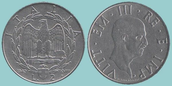 Regno Italia 2 Lire 1940